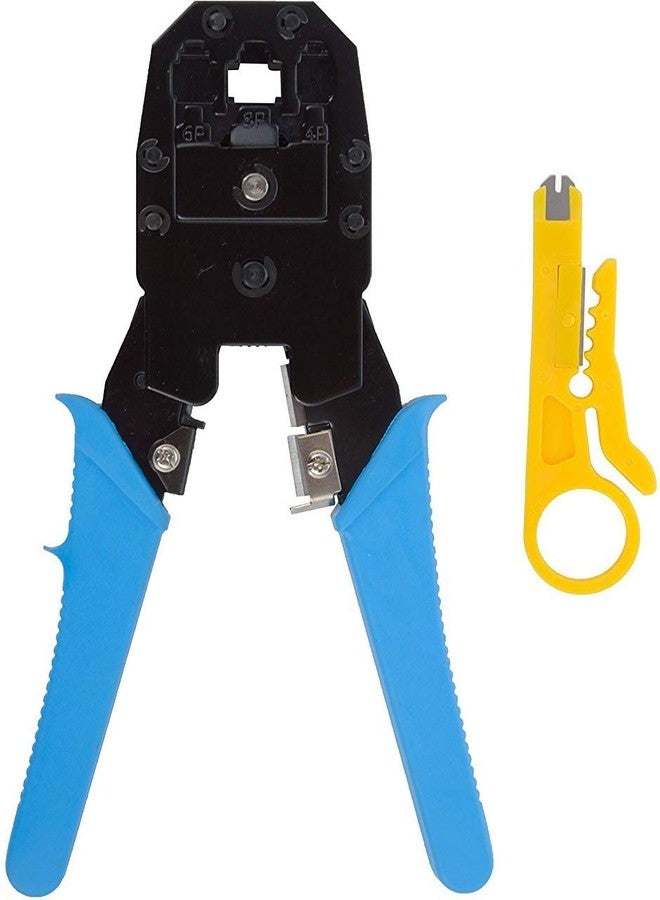 Inditrust مجموعة أدوات التجعيد الهيدروليكية متعددة الوظائف من إنديتراست RJ45 وRJ11، تتضمن قاطع/مُعرّي/كماشة لكابلات إيثرنت LAN، مع أسلاك بقياس 10-22 AWG - Image 2